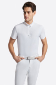 RG Mens Jersey S/S Competition Zip Polo Vit