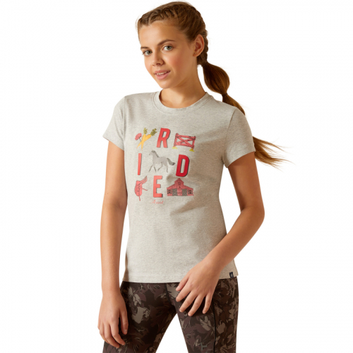 Youth Iconic Ride T-Shirt Heather Grey i gruppen Ryttare / Barnklder / Ridtoppar & T-Shirts hos Charlies Hst (1023164622)
