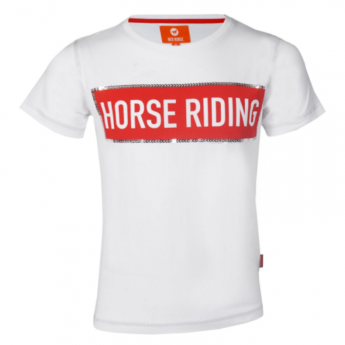T-SHIRT PRINT RED HORSE VIT i gruppen Kampanjer / Black Week / Black Week Jr hos Charlies Häst (1034161310)