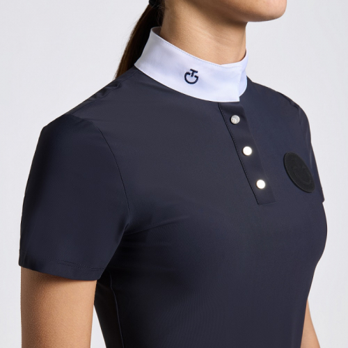 CT Girl Jersey Button Competition Shirt Navy i gruppen Ryttare / Barnklder / Tvlingsklder hos Charlies Hst (1079155730)