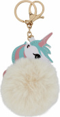 KEYRING WITH FUR EQUIPAGE OFFWHITE