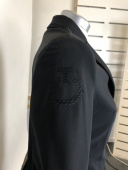 Elegant Embroidery Riding Jacket Svart
