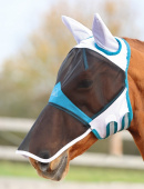 Fine Mesh Fly Mask With Ears And Nose Teal/Grey